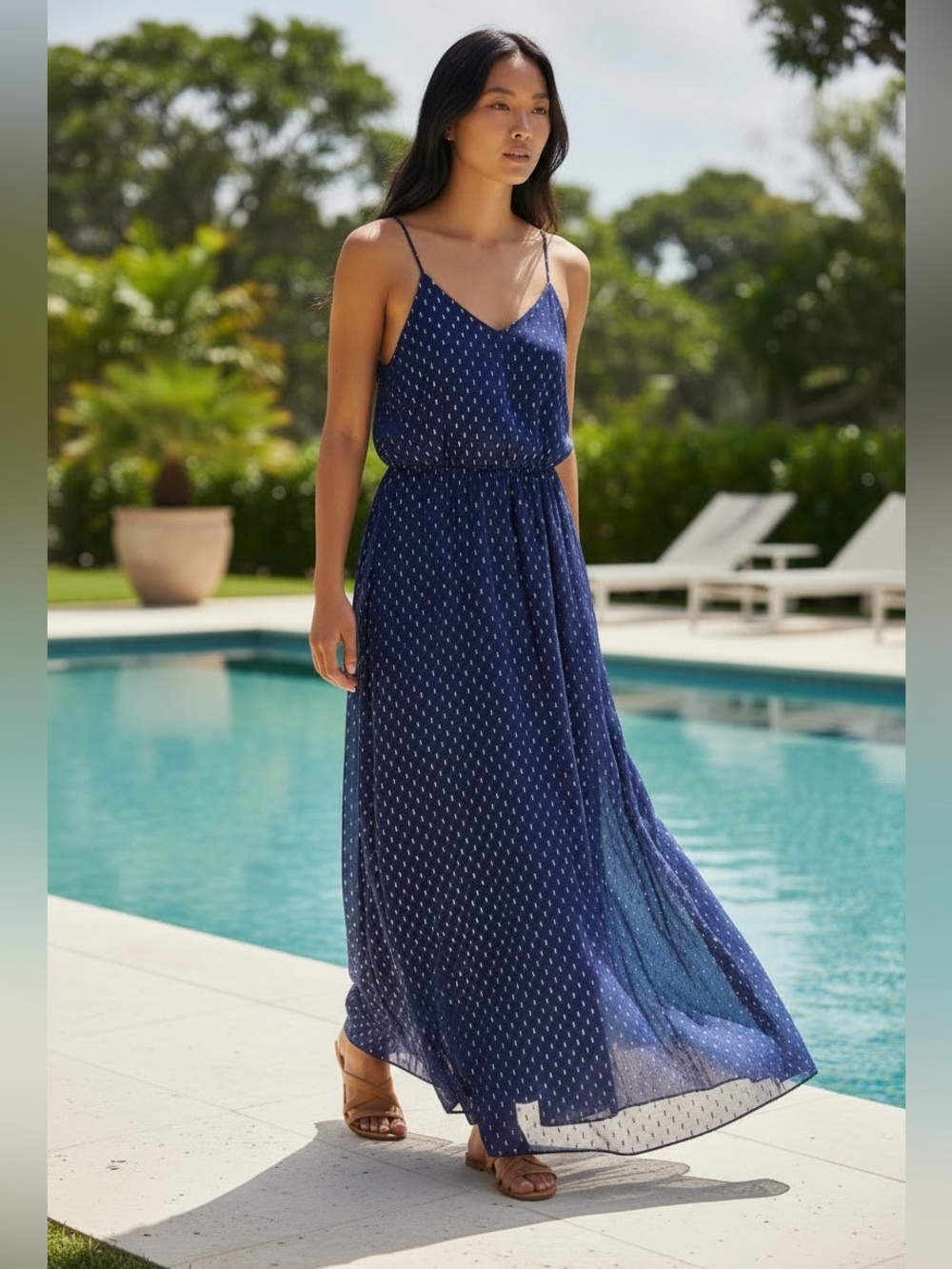 Lilly Pulitzer Women's Maxi Dress - Blue with Metallic Accents
